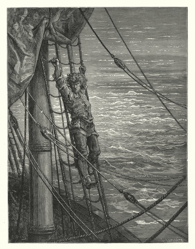 Gustave Dore-illustration til Coleridges Rime of the Ancient Mariner (kobberstik) af Gustave Dore