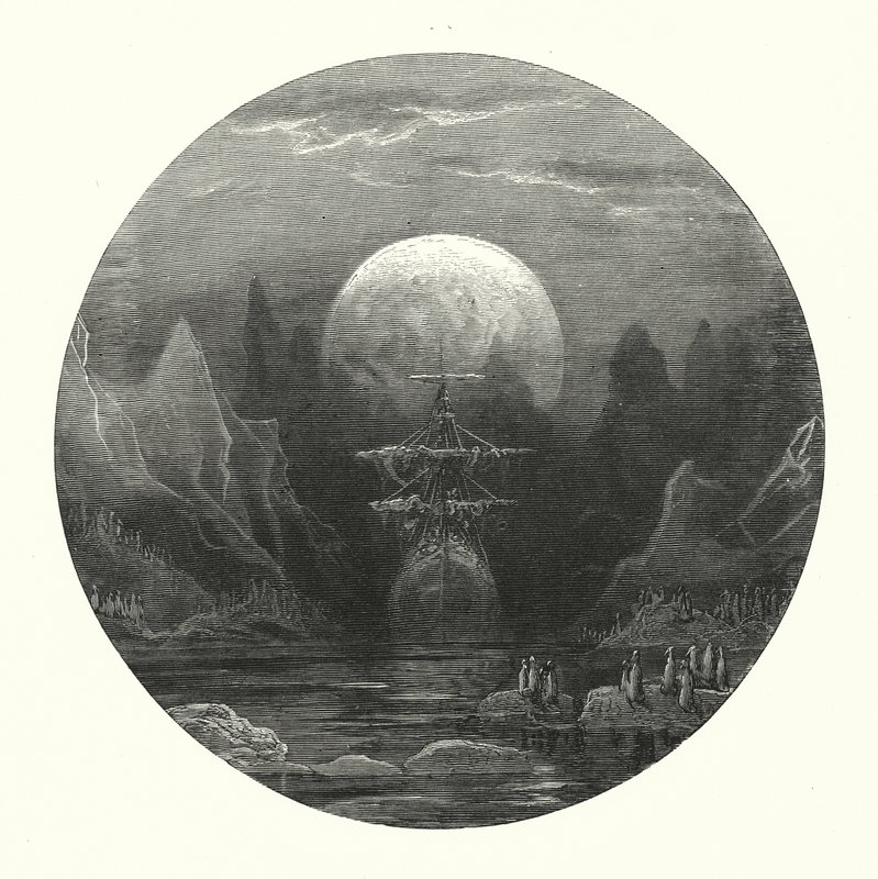 Gustave Dore-illustration til Coleridges Rime of the Ancient Mariner (kobberstik) af Gustave Dore