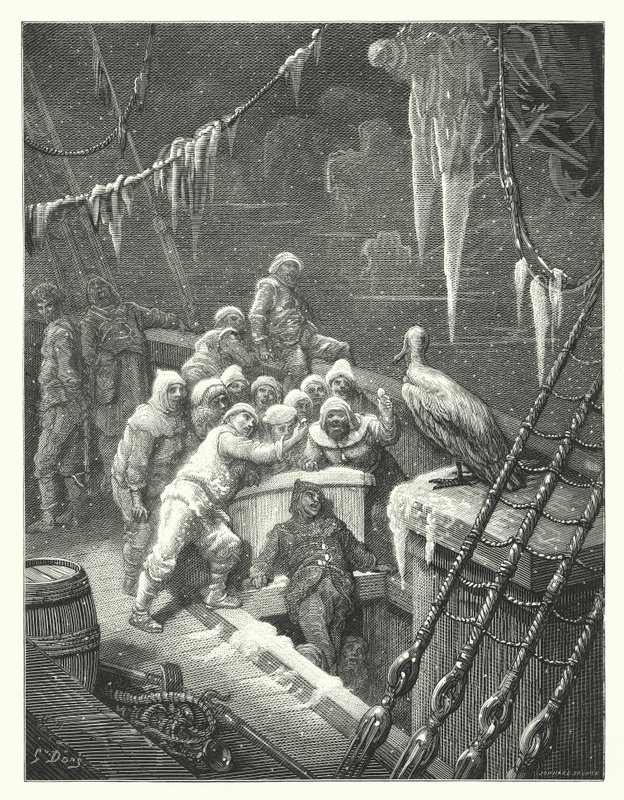 Gustave Dore-illustration til Coleridges Rime of the Ancient Mariner (kobberstik) af Gustave Dore
