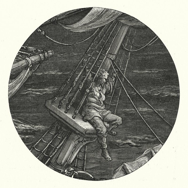 Gustave Dore-illustration til Coleridges Rime of the Ancient Mariner (kobberstik) af Gustave Dore