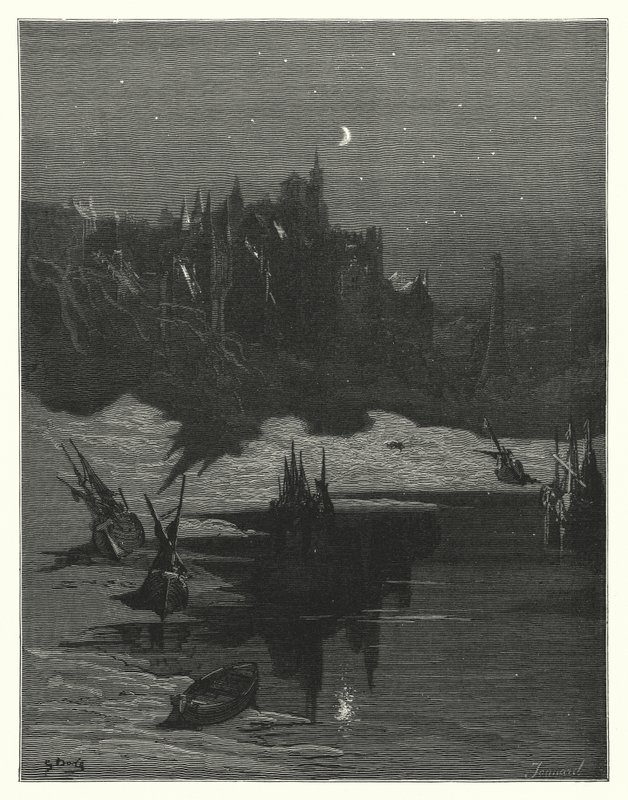 Gustave Dore-illustration til Coleridges Rime of the Ancient Mariner (kobberstik) af Gustave Dore