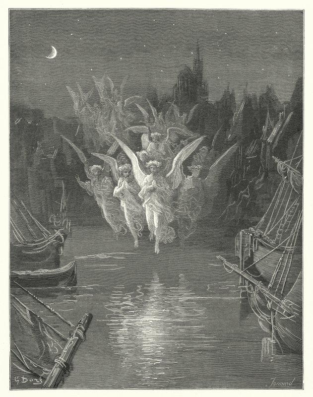 Gustave Dore-illustration til Coleridges Rime of the Ancient Mariner (kobberstik) af Gustave Dore