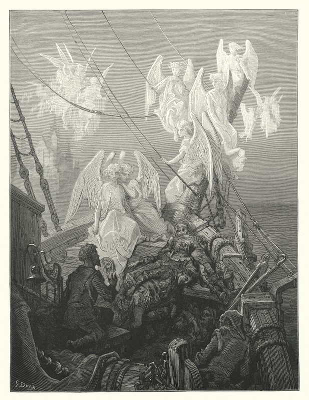 Gustave Dore-illustration til Coleridges Rime of the Ancient Mariner (kobberstik) af Gustave Dore