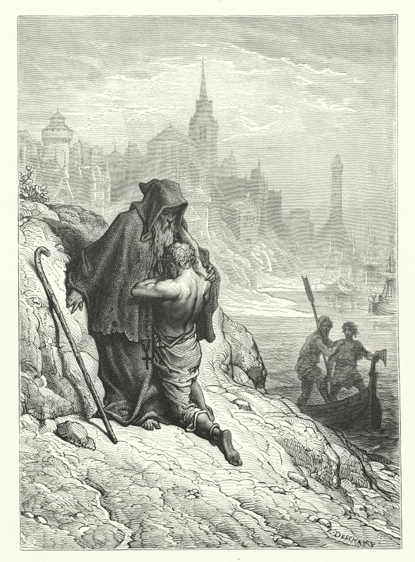 Gustave Dore-illustration til Coleridges Rime of the Ancient Mariner (kobberstik) af Gustave Dore