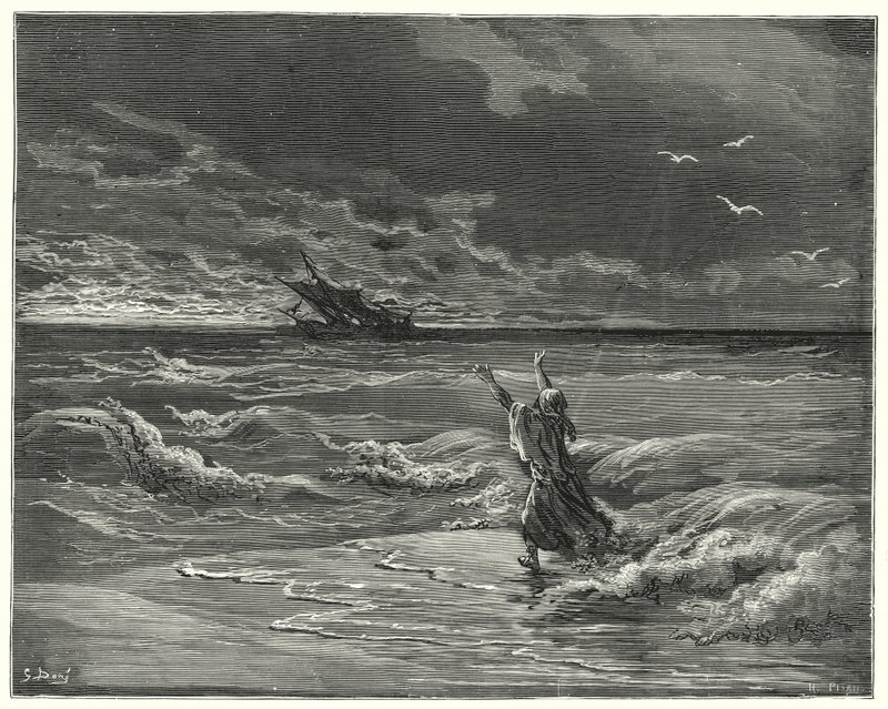 Gustave Dores Don Quixote: "Kom tilbage, min kære datter, for jeg tilgiver dig alle sammen" (gravering) af Gustave Dore