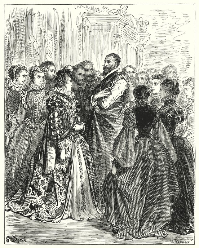 Gustave Dores Don Quixote: "Don Antonios kone havde inviteret flere af sine venner til et bal for at ære sin gæst" (gravering) af Gustave Dore