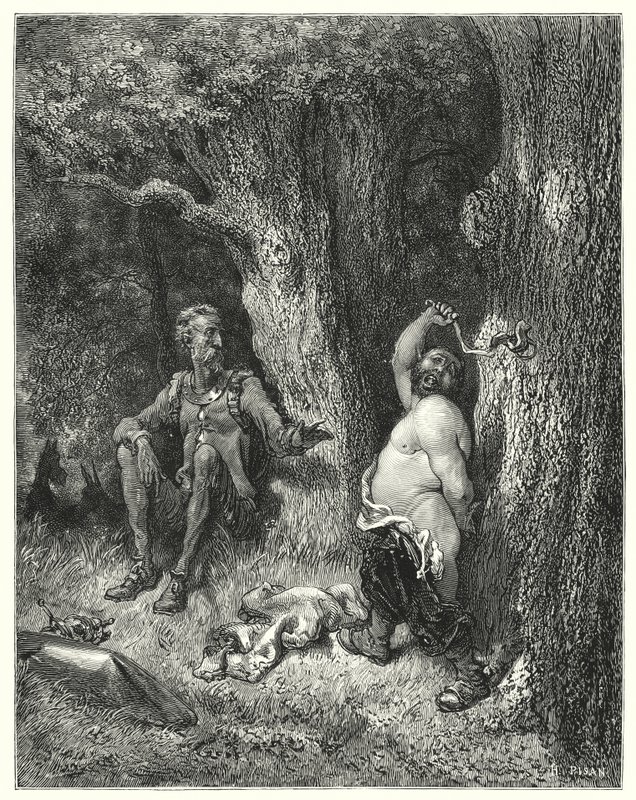 Gustave Dores Don Quixote: "Hold op!" råbte han; 