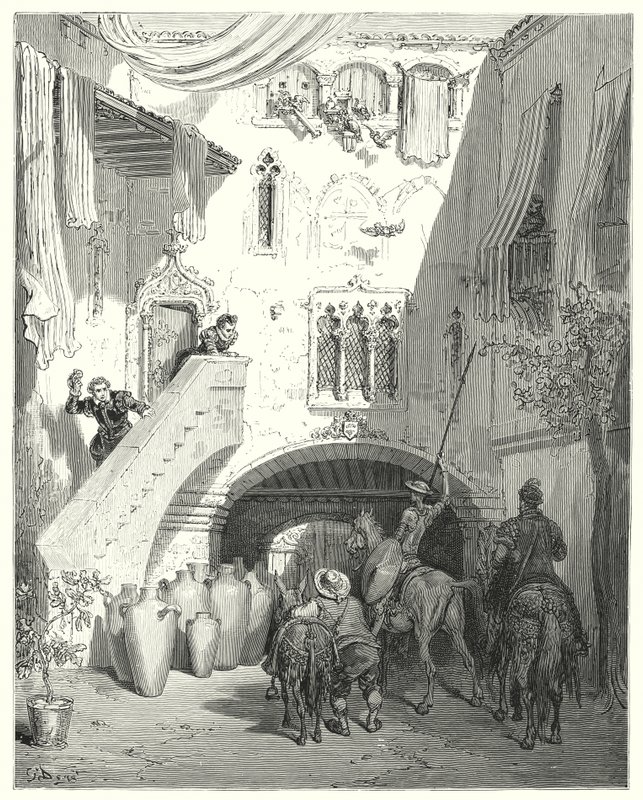 Gustave Dores Don Quixote: "Åh, I Tobosiske urner! som vækker i mit sind tankerne om det søde løfte om mine mest bitre sorger!" (gravering) af Gustave Dore