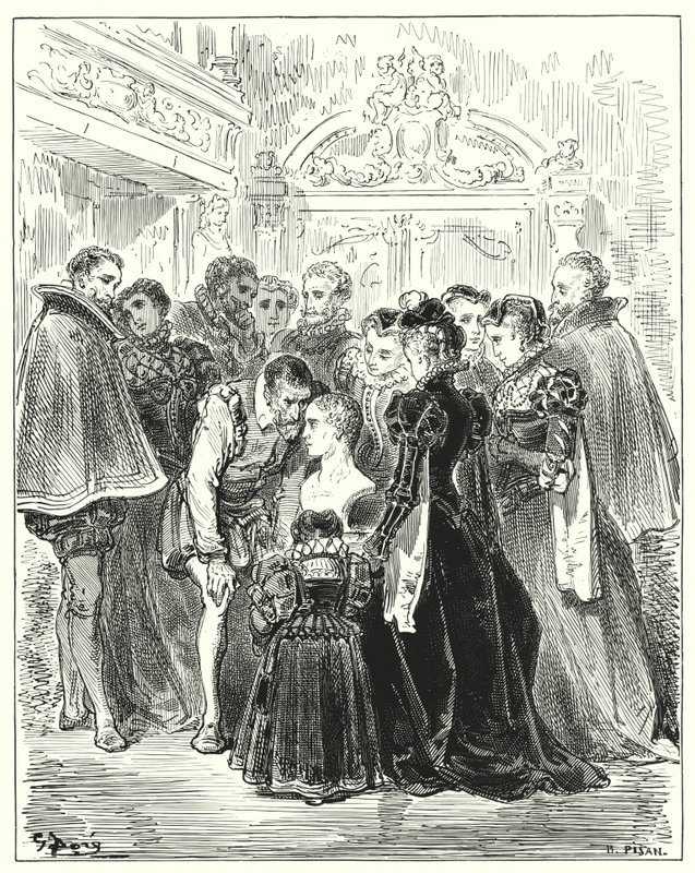 Gustave Dores Don Quixote: "Sig mig, du orakel," sagde han, "var det, jeg berettede om mine eventyr i Montesinos-hulen en drøm eller virkelighed?" (gravering) af Gustave Dore