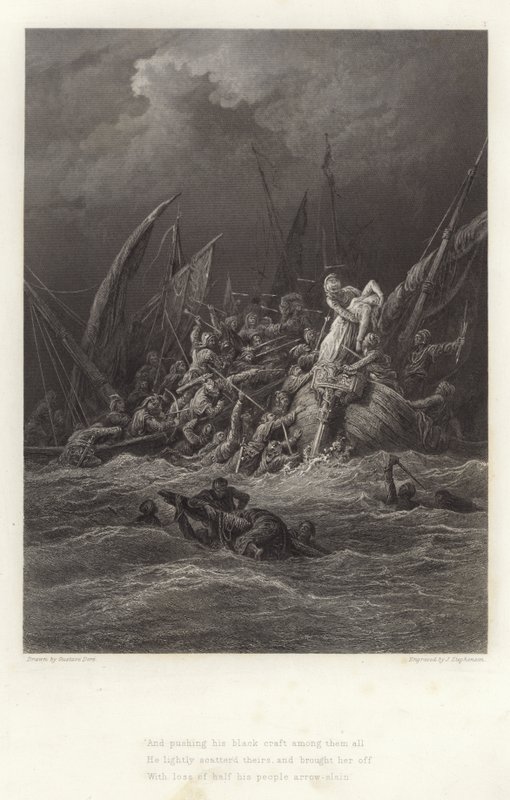 Illustration til Vivien af Alfred Tennyson af Gustave Dore