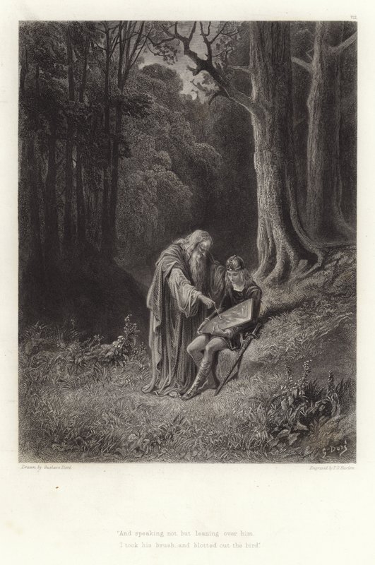 Illustration til Vivien af Alfred Tennyson af Gustave Dore