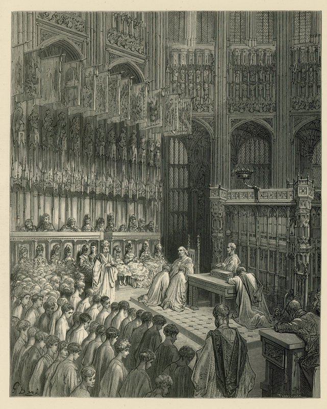 Indvendig udsigt af Westminster Abbey af Gustave Dore