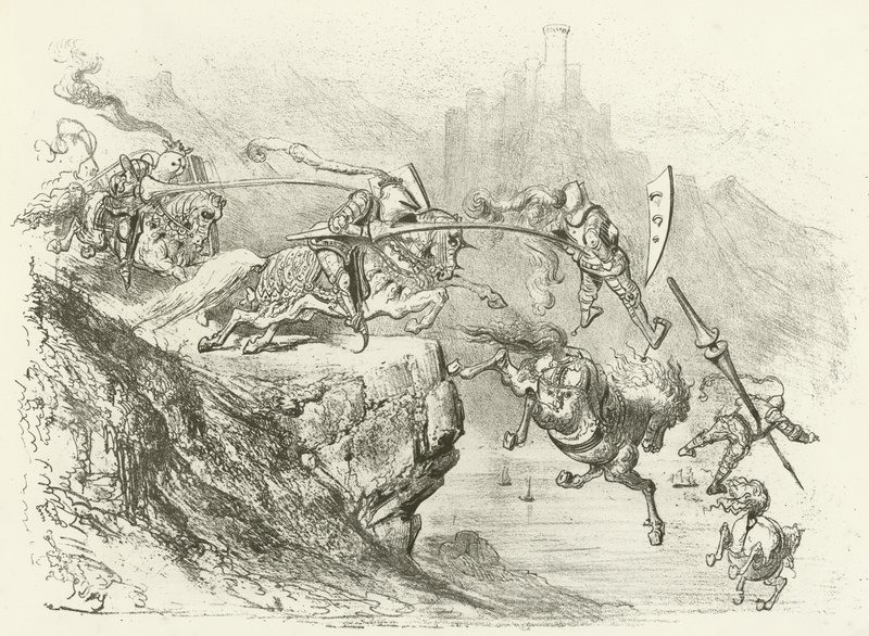 Ridderbedrag i det 12. århundrede (dybtryk) af Gustave Dore