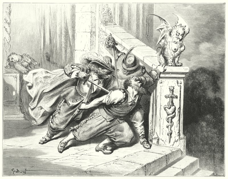 Det blå Skæg; Blå skæg (gravering) af Gustave Dore