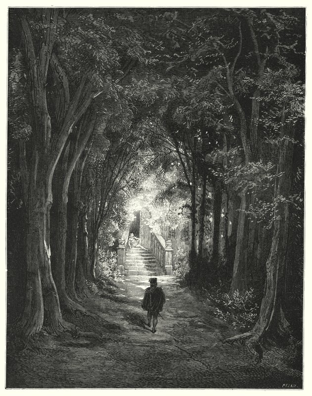 Tornerose; Tornerose (gravering) af Gustave Dore