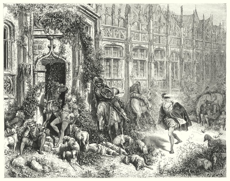 La Belle Au Bois Dormant; Tornerose (gravering) af Gustave Dore