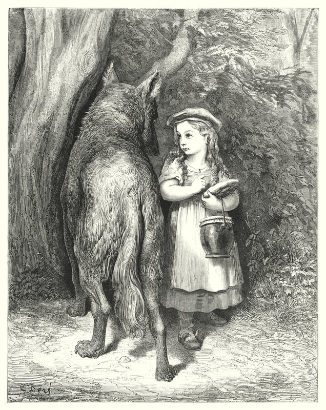 Le Petit Chaperon Rouge; Little Red Riding Hood Dani af Gustave Dore