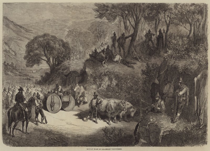 Middagsstop for frivillige fra Calabrien af Gustave Dore