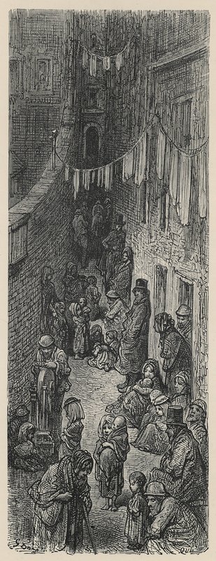 Orange Court, Drury Lane af Gustave Dore