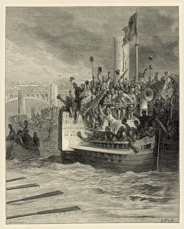 Oxford og Cambridge Boat Race, Putney af Gustave Dore