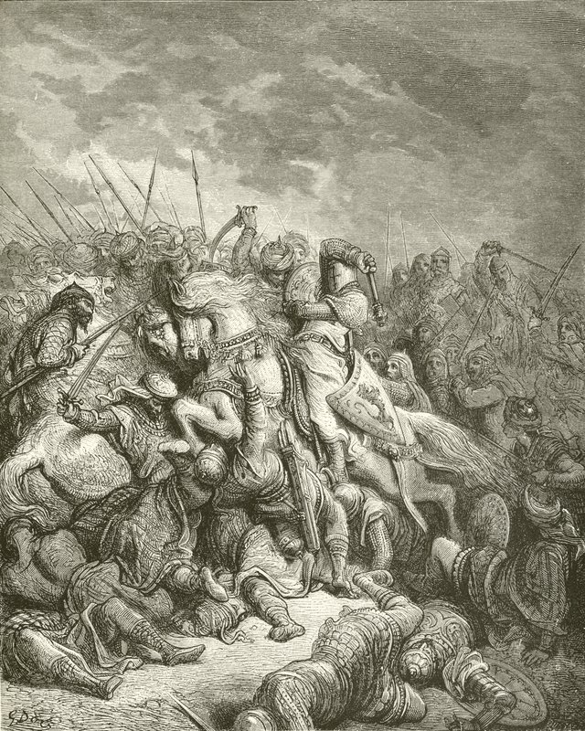 Richard i slaget ved Arsur af Gustave Dore