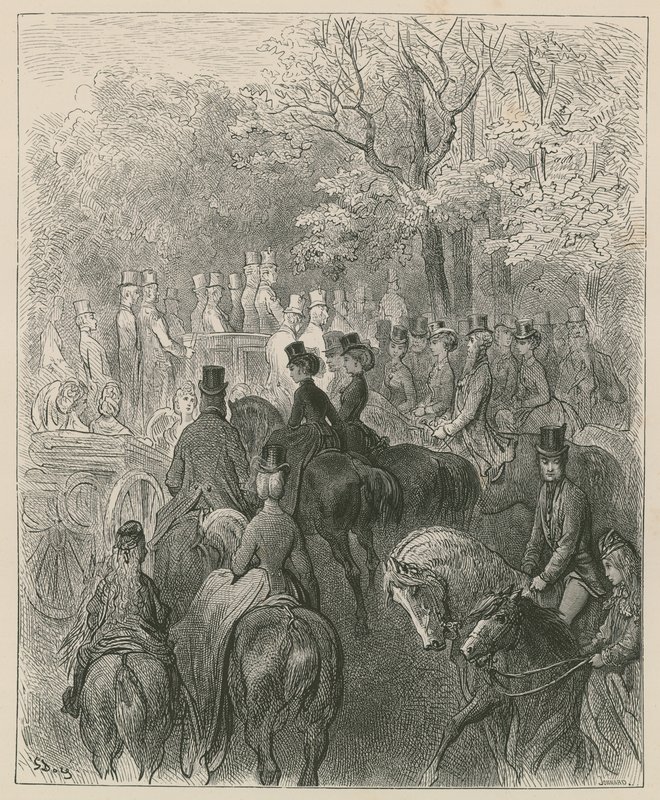 Rotten Row, Hyde Park, London af Gustave Dore