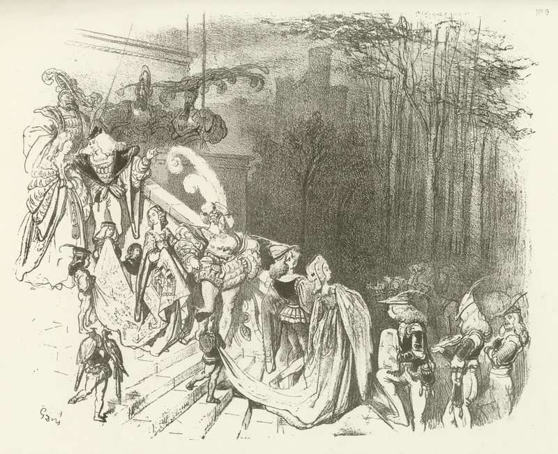 Slottets herrer og damer. Tidligt 16. århundrede (dybtryk) af Gustave Dore