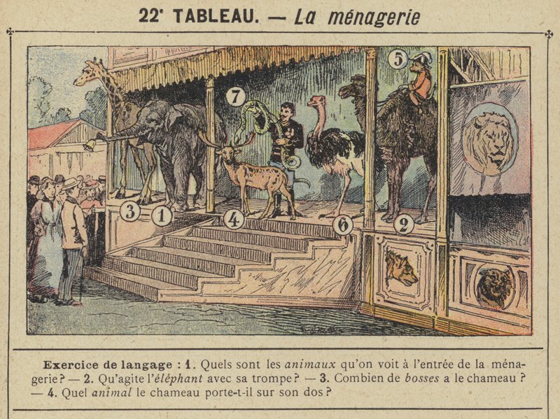 La menagerie (farve litho) af Gustave Fraipont