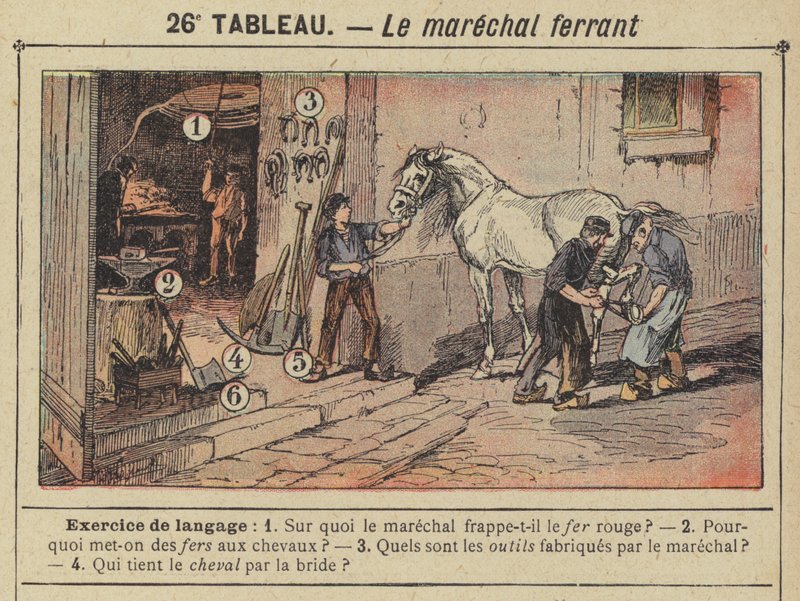 Le marechal ferrant (farve litho) af Gustave Fraipont