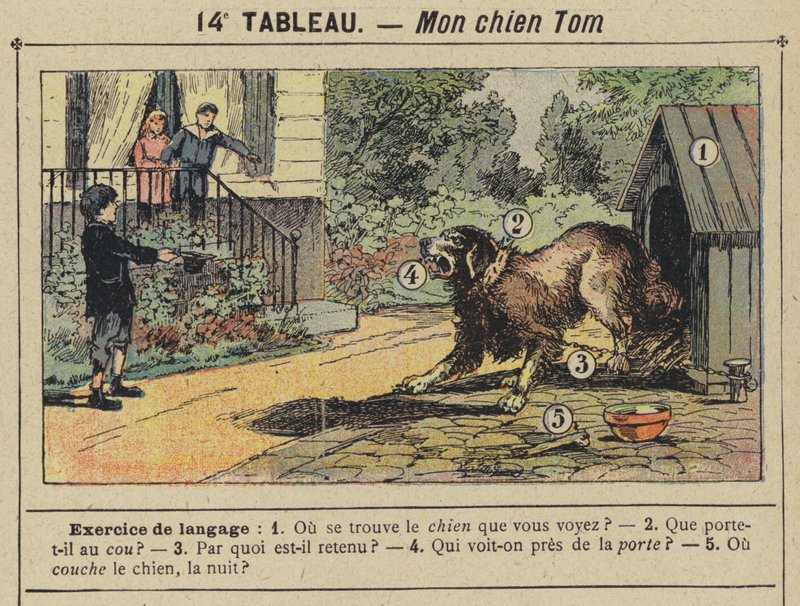Min hund Tom (farve litografi) af Gustave Fraipont