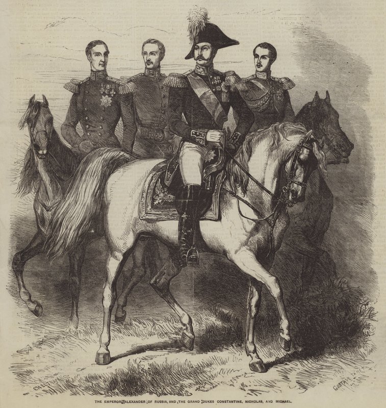 Kejser Alexander af Rusland og storhertugerne Konstantin, Nicholas og Michael af Gustave Janet
