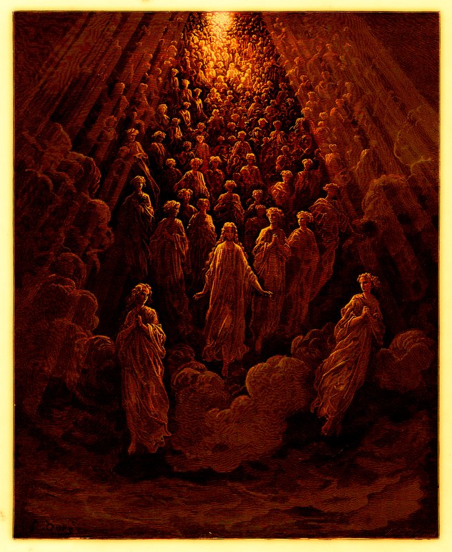 The Angels in the Planet Mercury, illustration fra The Dore Gallery, udgivet ca. 1890 (digitalt forbedret billede) af Gustave after Dore