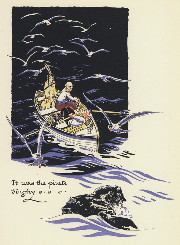 Peter Pan og Wendy: Det var piratjollen (farve litho) af Gwynedd M. Hudson