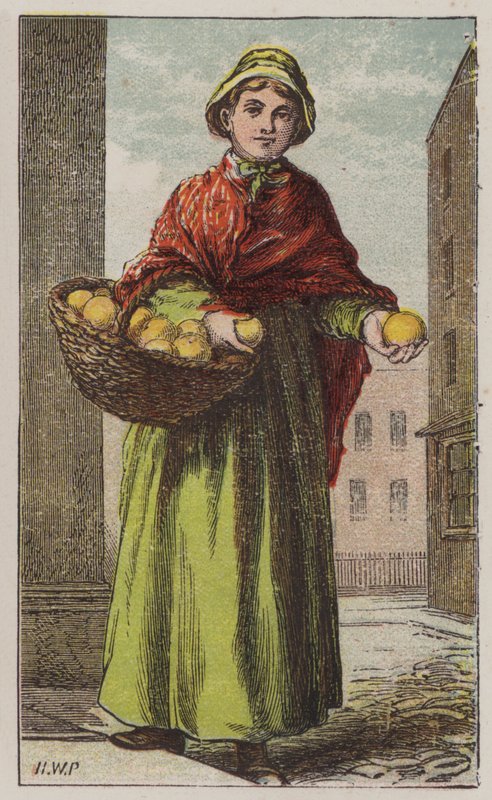 Orange pige (farve litho) af H.W. (after) Petherick