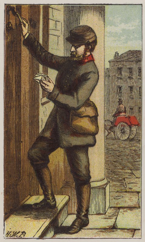 Postmand (farve litho) af H.W. (after) Petherick