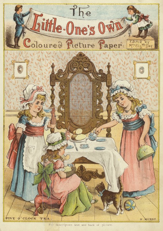 Fem-tiden te (chromolitho) af H. Hurst