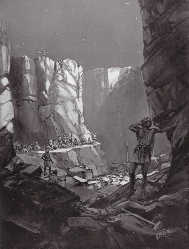 De athenske katastrofer på Sicilien, f.Kr. 413 (litografi) af H. M. (after) Burton