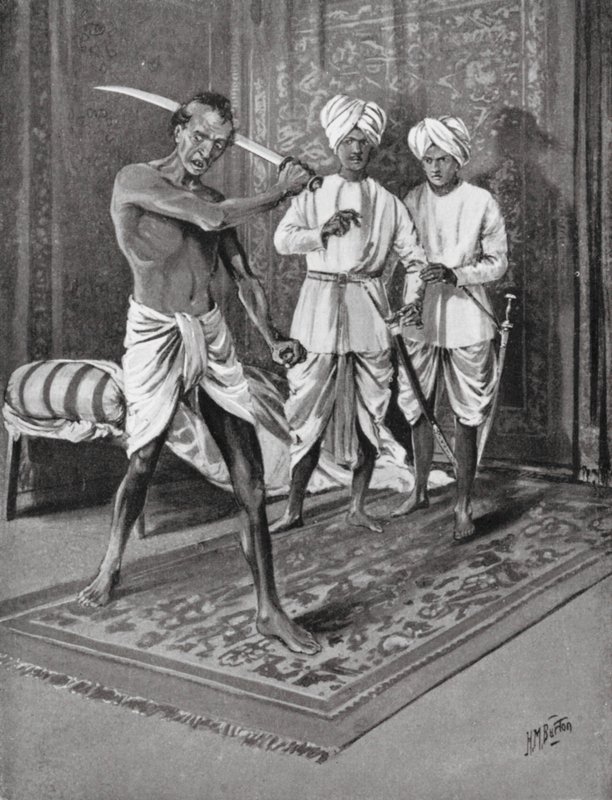 Malik Naib Kafurs sidste handling, AD 1316 (litografi) af H. M. (after) Burton