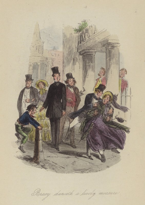 Illustration til Lewis Arundel eller The Railroad of Life af Frank E Smedley (farvet gravering) af after Hablot Knight Browne