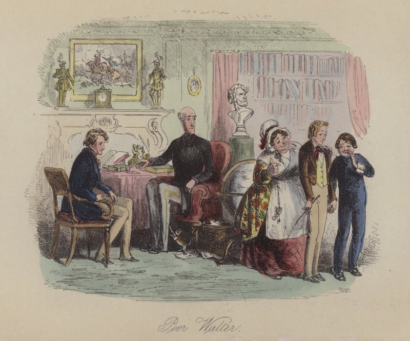 Illustration til Lewis Arundel eller The Railroad of Life af Frank E Smedley (farvet gravering) af after Hablot Knight Browne