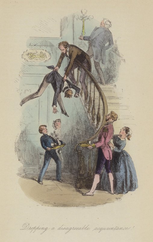 Illustration til Lewis Arundel eller The Railroad of Life af Frank E Smedley (farvet gravering) af after Hablot Knight Browne