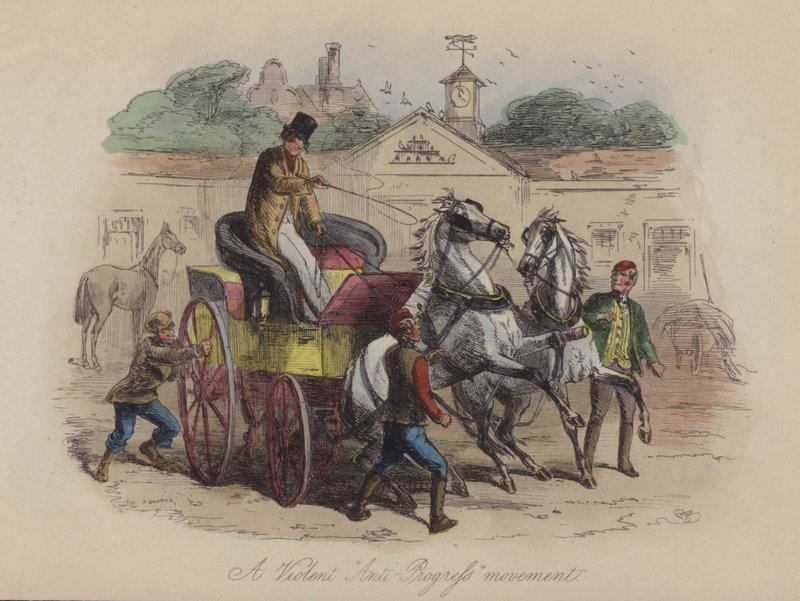 Illustration til Lewis Arundel eller The Railroad of Life af Frank E Smedley (farvet gravering) af after Hablot Knight Browne