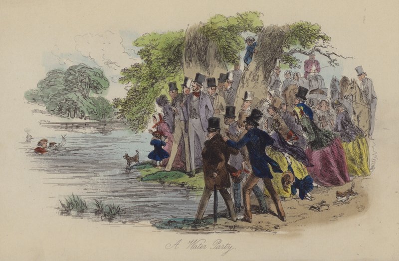 Illustration til Lewis Arundel eller The Railroad of Life af Frank E Smedley (farvet gravering) af after Hablot Knight Browne
