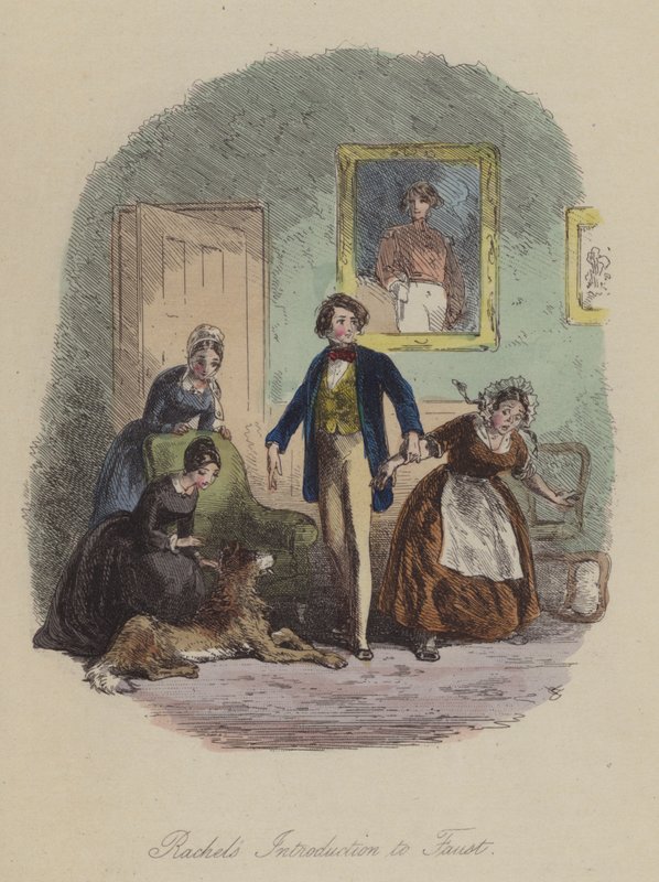 Illustration til Lewis Arundel eller The Railroad of Life af Frank E Smedley (farvet gravering) af after Hablot Knight Browne
