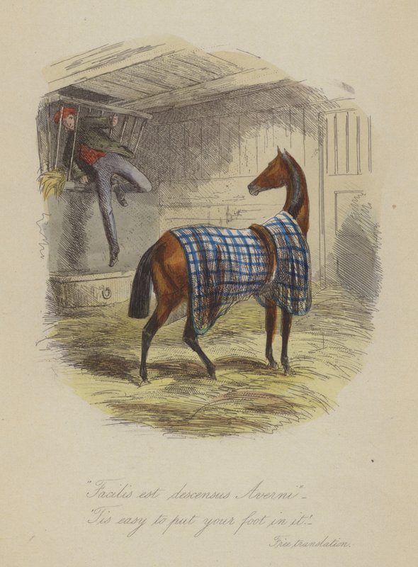 Illustration til Lewis Arundel eller The Railroad of Life af Frank E Smedley (farvet gravering) af after Hablot Knight Browne
