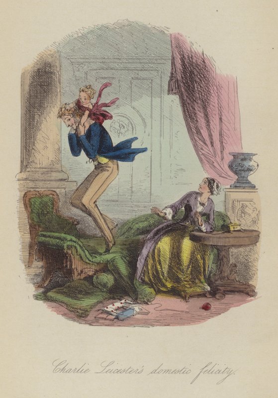 Illustration til Lewis Arundel eller The Railroad of Life af Frank E Smedley (farvet gravering) af after Hablot Knight Browne