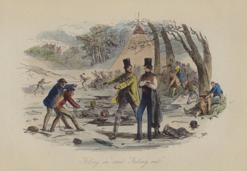 Illustration til Lewis Arundel eller The Railroad of Life af Frank E Smedley (farvet gravering) af after Hablot Knight Browne