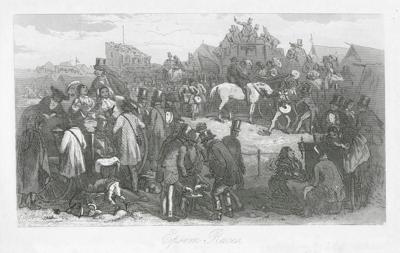 Londons gader: Epsom Races (gravering) af Hablot Knight (1815 92) Browne