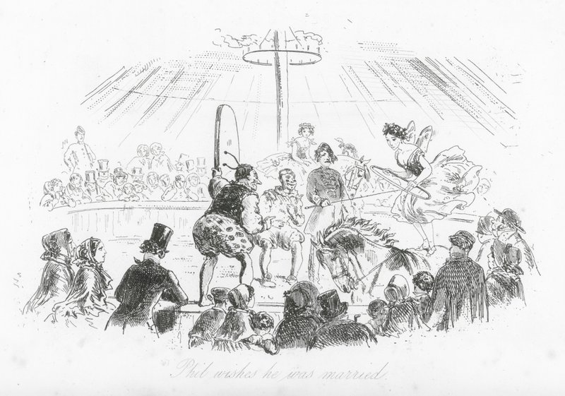 Londons gader: Phil ville ønske, han var gift (gravering) af Hablot Knight (1815 92) Browne
