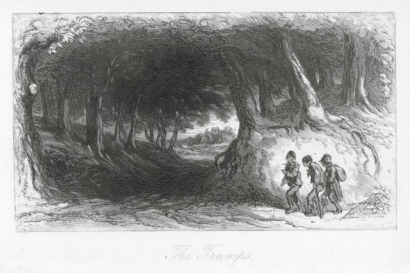 Londons gader: The Tramps (gravering) af Hablot Knight (1815 92) Browne